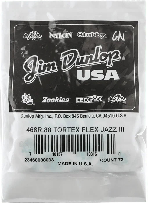 Dunlop Pack 72 Púas Tortex Flex Jazz III - 0,88 Mm