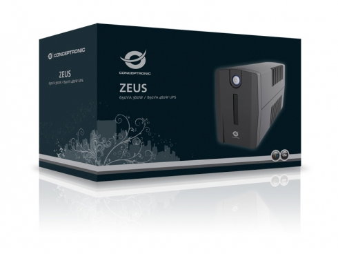 Conceptronic ZEUS02E SAI Línea Interactiva 850 VA 480W Onda Sinusoidal Simulada
