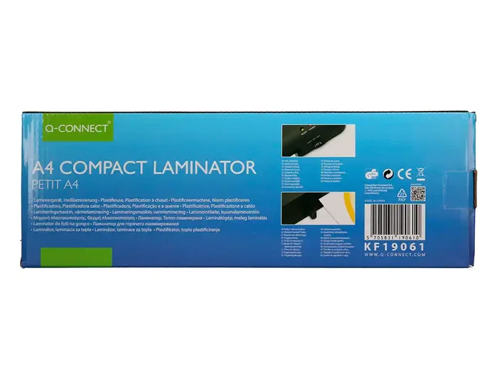Q-connect Plastificadora KF19061 DIN A4, Compacta, Plastificado Caliente/Frío, Luces Ready/Power, 2 Rodillos, 310 mm/min Q-connect Plastificadora KF19061 DIN A4, Compacta, Plastificado Caliente/Frío, Luces Ready/Power, 2 Rodillos, 310 mm/min