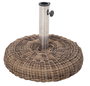 DKD Home Decor Base para Parasol de Ratán Sintético y Granito, Marrón, Ajustable 38/48 cm, 46x46x36 cm