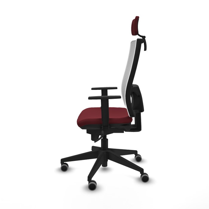 PIQUERAS Y CRESPO Silla de oficina Horna con mecanismo Sincro, Granate y Blanco PIQUERAS Y CRESPO Silla de oficina Horna con mecanismo Sincro, Granate y Blanco