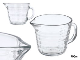 Vivalto Jarra Medidora de Vidrio 750 ml Transparente 12,7x11,5x8,9 cm (Set de 12)
