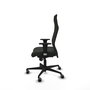 PIQUERAS Y CRESPO Sillón Albacete con mecanismo Sincro, Tela Negra, Brazos 1D y Ruedas 65 mm