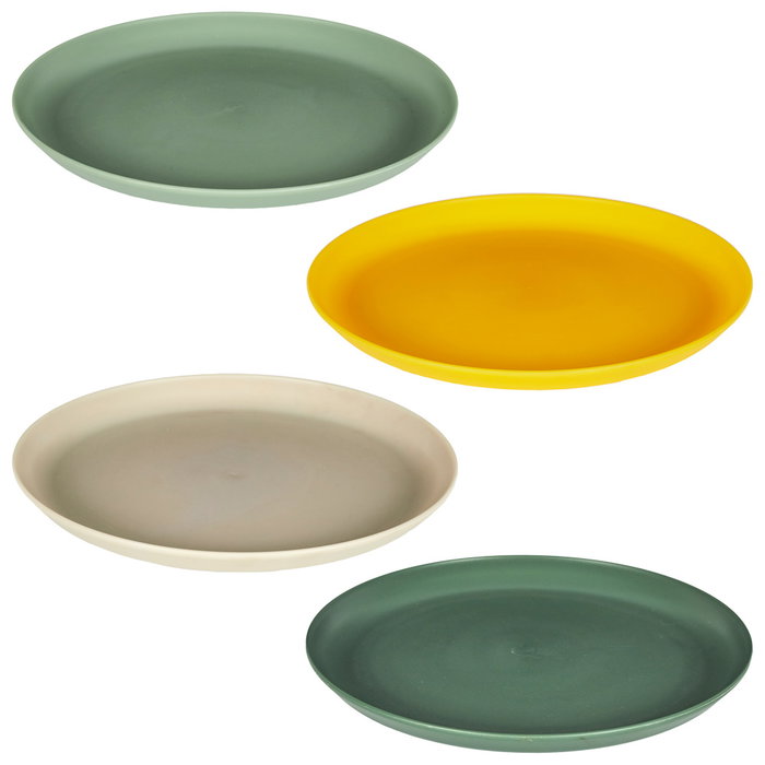 Home Deco Factory Plato Colección Bain De Soleil, Polipropileno (PP), Diámetro 20 cm x Altura 1.9 cm, Colores Surtidos (Verde, Beige, Amarillo)
