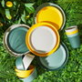 Home Deco Factory Plato Colección Bain De Soleil, Polipropileno (PP), Diámetro 20 cm x Altura 1.9 cm, Colores Surtidos (Verde, Beige, Amarillo)