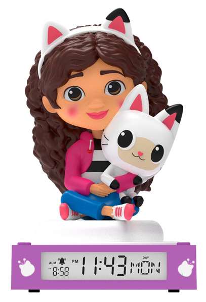 KIDS LICENSING Lámpara 3D con Despertador y Fecha La Casa de Muñecas de Gabby