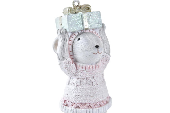 DKD Home Decor Figura Navidad Fantasia Gris Rosa Resina (3 Unidades)