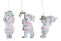 DKD Home Decor Figura Navidad Fantasia Gris Rosa Resina (3 Unidades)