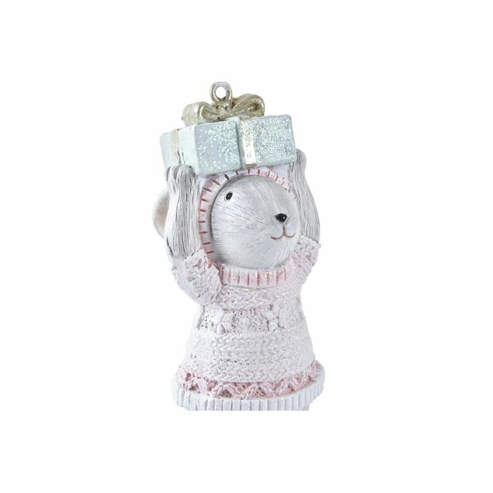 DKD Home Decor Figura Navidad Fantasia Gris Rosa Resina (3 Unidades)