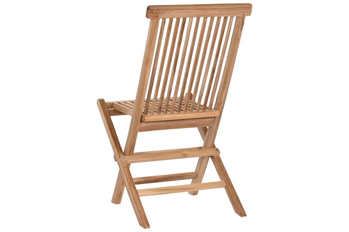 DKD Home Decor Mesa Comedor Terraza Y Jardin Teca Marron 70 x 75 x 120 cm Set 5 Piezas Plegable