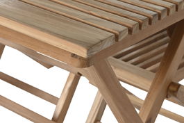 DKD Home Decor Mesa Comedor Terraza Y Jardin Teca Marron 70 x 75 x 120 cm Set 5 Piezas Plegable