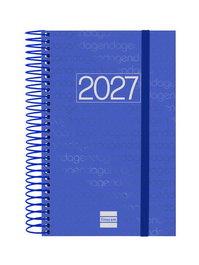 FINOCAM Agenda Anual 2027 Basic Year con Espiral y Tapa de Polipropileno, Azul
