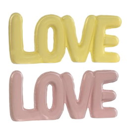 DKD Home Decor Decoración LOVE en Dolomita, Surtido de 2 Piezas