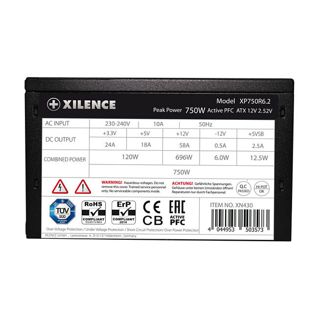 Xilence XP750R6.2 Fuente de Alimentación ATX 750W 80 PLUS Gold