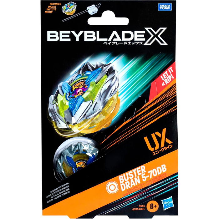 Hasbro Beyblade X Buster Dran 5-70DB G1751 Top Metal con Lanzador, Tipo Ataque y Resistencia, Edad +8 Años