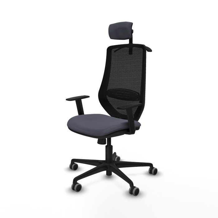 PIQUERAS Y CRESPO Silla de oficina Mardos con mecanismo Sincro, Gris oscuro y Negro