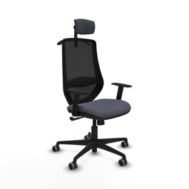 PIQUERAS Y CRESPO Silla de oficina Mardos con mecanismo Sincro, Gris oscuro y Negro