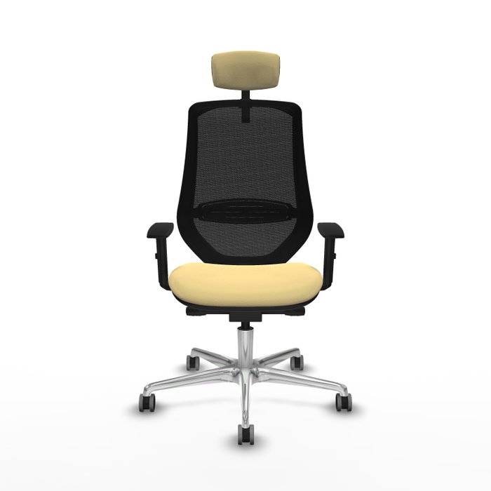 PIQUERAS Y CRESPO Silla de oficina Mardos con mecanismo Sincro/Traslack Crema y Negro