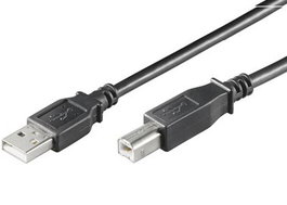 Digitus Cable de conexión USB 2.0 Tipo A a B Macho/Macho, 1,8 m, Negro