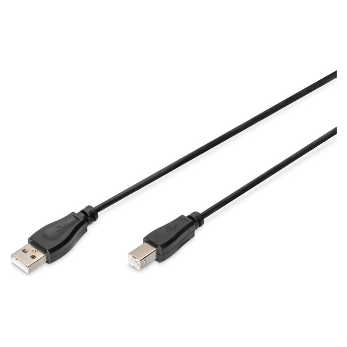 Digitus Cable de conexión USB 2.0 Tipo A a B Macho/Macho, 1,8 m, Negro