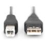 Digitus Cable de conexión USB 2.0 Tipo A a B Macho/Macho, 1,8 m, Negro