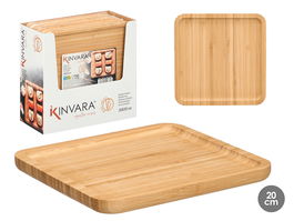 Kinvara Bandeja Cuadrada Bambu 20x20 cm (Set de 12)