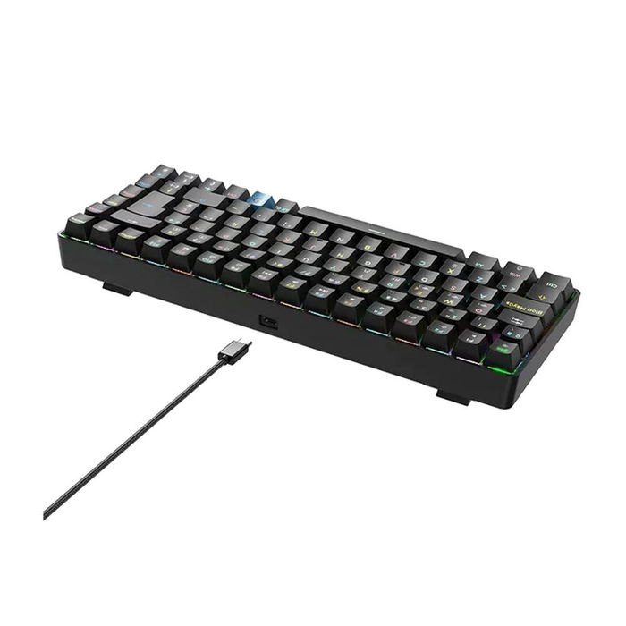 Hiditec GM1K Teclado Gaming Mecánico Compacto 75% Inalámbrico Bluetooth 5.0/USB con Switches Gateron Pro Red Hot-Swap, Keycaps PBT, Iluminación RGB, Distribución ISO Español