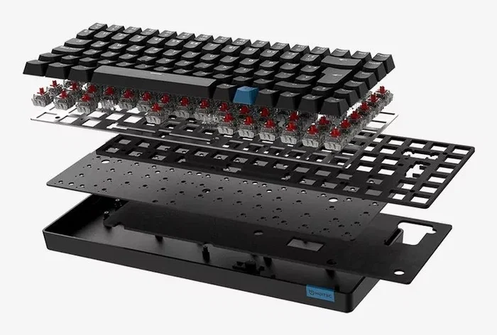 Hiditec GM1K Teclado Gaming Mecánico Inalámbrico Hot-Swap Gateron Red Negro