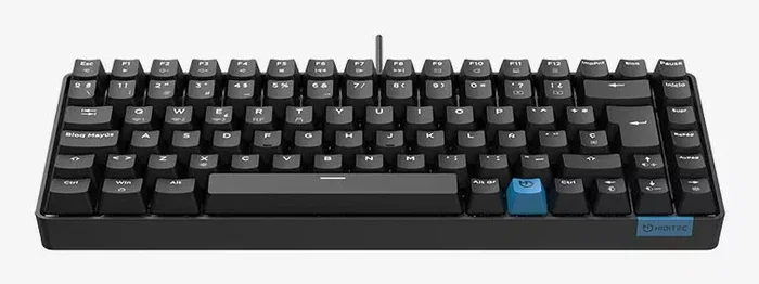 Hiditec GKE010005 GM1K Teclado Gaming Mecánico 75% Inalámbrico Triple (Bluetooth 5.0/2.4GHz/USB-C) con Hot-Swap, Switches Gateron Pro Red y Keycaps ABS, QWERTY Español, Negro