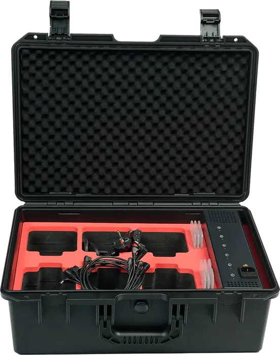 Algamlight Maletín de Transporte y Carga para 6 Eventpar44-Quad-Ip con Base de Carga Integrada y Filtros Magnéticos