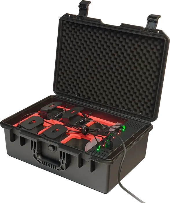 Algamlight Maletín de Transporte y Carga para 6 Eventpar44-Quad-Ip con Base de Carga Integrada y Filtros Magnéticos