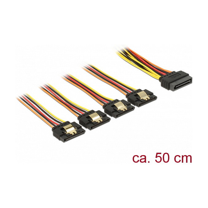 DeLOCK 60158 Cable de alimentación SATA 15 pines de 4 a 1, 0,5 m DeLOCK 60158 Cable de alimentación SATA 15 pines de 4 a 1, 0,5 m