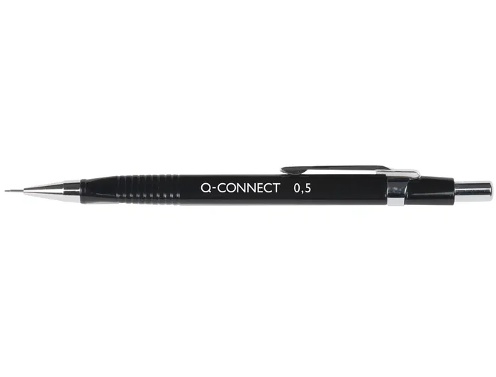 Q-connect Portaminas 0,5 mm Negro con Clip Metálico Incluye 3 Minas