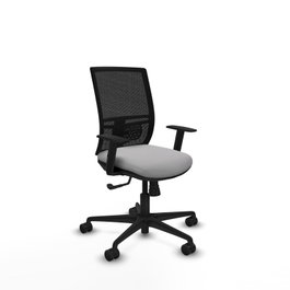 PIQUERAS Y CRESPO Silla de oficina Yunquera con mecanismo Sincro, Gris claro y Negro