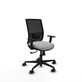 PIQUERAS Y CRESPO Silla de oficina Yunquera con mecanismo Sincro, Gris claro y Negro