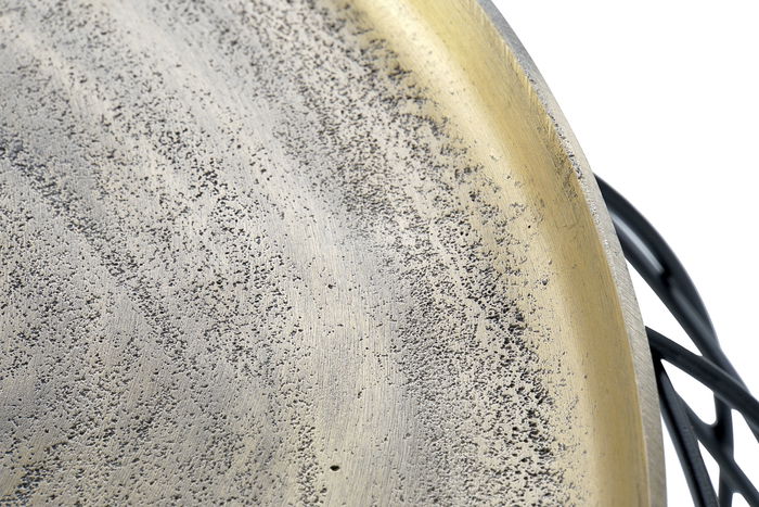 DKD Home Decor Mesita Auxiliar Loft Dorado y Negro Aluminio 80 x 80 x 44 cm