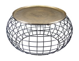 DKD Home Decor Mesita Auxiliar de Aluminio Dorado 80x80x44 cm