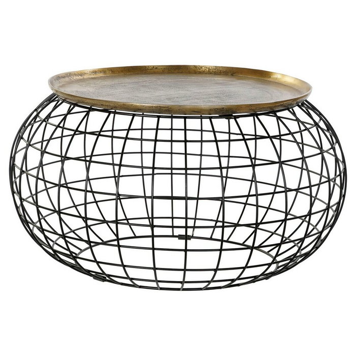 DKD Home Decor Mesita Auxiliar de Aluminio Dorado 80x80x44 cm