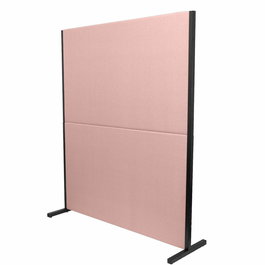 Piqueras y Crespo Biombo Separador para Oficina Valdeganga Bali, Desmontable, Estructura Hierro, Tapizado Rosa Pálido, Fabricación Española