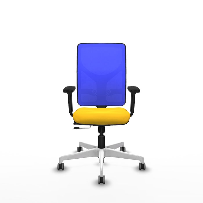 PIQUERAS Y CRESPO Silla de oficina Motilla con mecanismo Sincro/Traslack, Amarillo y Azul