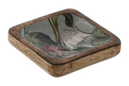 DKD Home Decor Vaciabolsillos Alpino Mushrooms 24 Azul Natural 10 x 10 x 2.5 cm (4 Unidades)