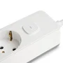 Orbegozo EN 3100 Regleta Eléctrica con Interruptor, 3 Tomas de Corriente y 4 Puertos USB (2x USB-A, 2x USB-C), Cable 1.4m, Blanca