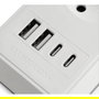 Orbegozo EN 3100 Regleta con 3 Tomas de Corriente, 2 USB-A, 2 USB Tipo-C, Cable 1.4m, Blanca