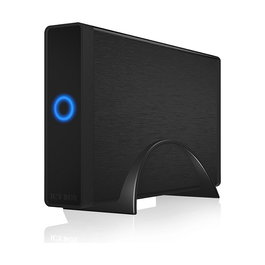 ICY BOX IB-377-C31 Carcasa Externa Disco Duro SSD 3.5" SATA con USB 3.2 Gen 2 Tipo C, Aluminio Negro, Incluye Adaptador