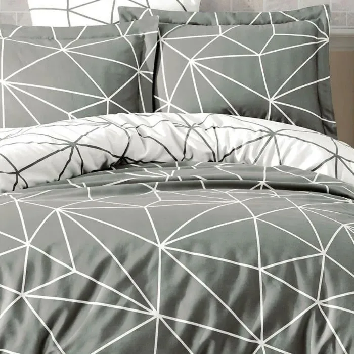 Juego de Cama 220x240 cm + 2 Fundas Almohada 60x60 cm 100% Algodón Reforzado Gris Juego de Cama 220x240 cm + 2 Fundas Almohada 60x60 cm 100% Algodón Reforzado Gris