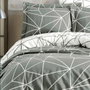 Aucune Juego de Cama Gris 100% Algodón Reforzado con Funda Nórdica y 2 Fundas de Almohada