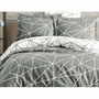 Aucune Juego de Cama Gris 100% Algodón Reforzado con Funda Nórdica y 2 Fundas de Almohada