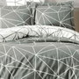 Aucune Juego de Cama Gris 100% Algodón Reforzado con Funda Nórdica y 2 Fundas de Almohada