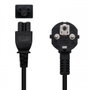 NANO CABLE Cable de Alimentación Trébol CEE7/7 Acodado a C5, 1,5m, Negro