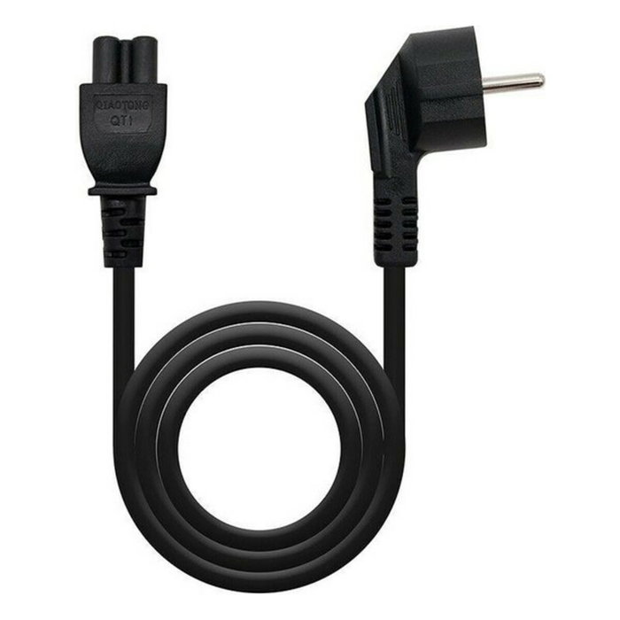 NANO CABLE Cable de Alimentación Trébol CEE7/7 Acodado a C5, 1,5m, Negro NANO CABLE Cable de Alimentación Trébol CEE7/7 Acodado a C5, 1,5m, Negro